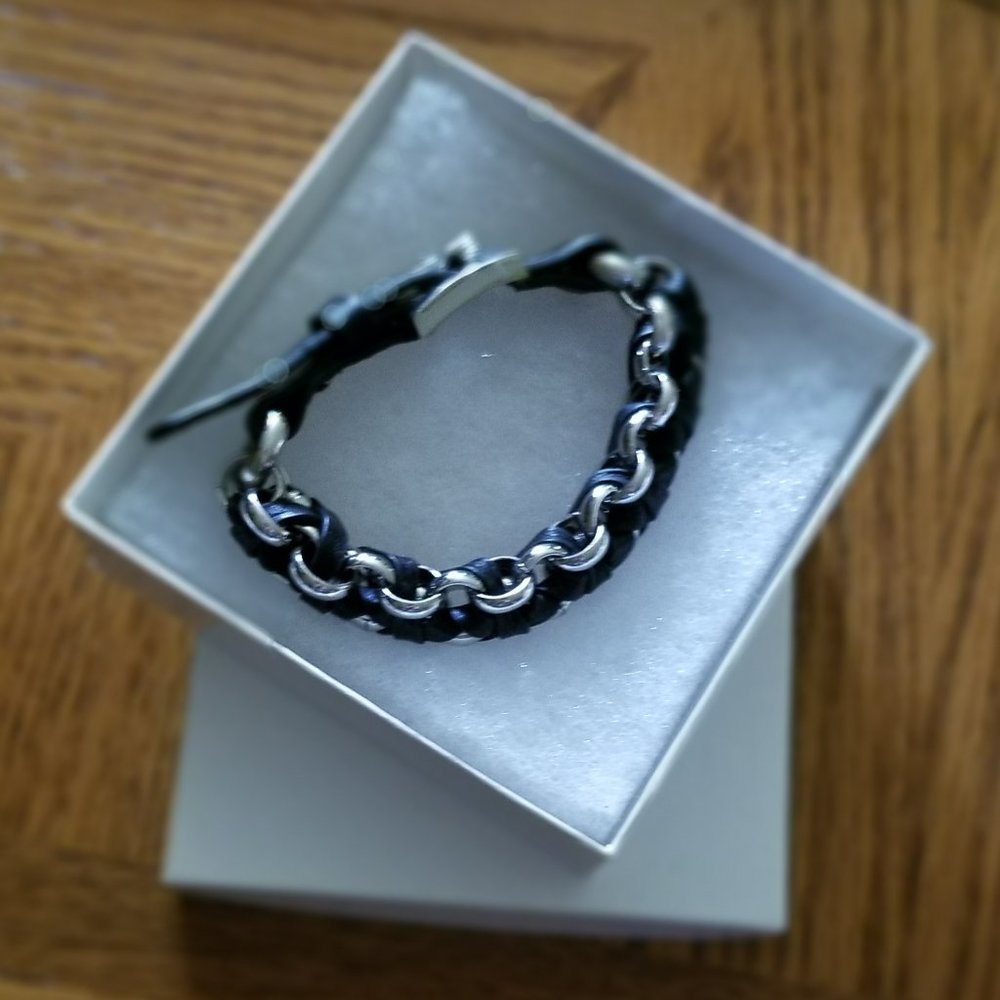 Chunky Leather Chain Bracelet